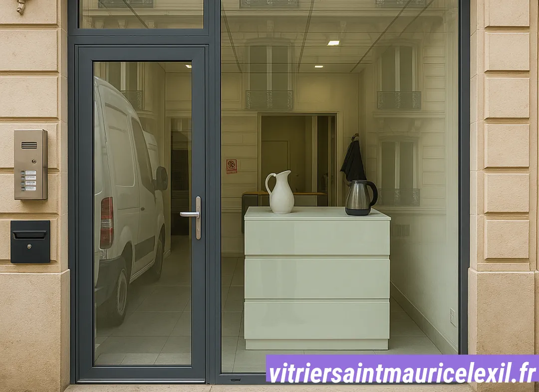 Façade vitrine de magasin en aluminium sur mesure à Saint-Maurice-l'Exil